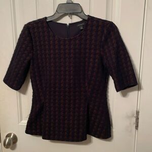 Ann Taylor Navy Peplum Top Size XS
